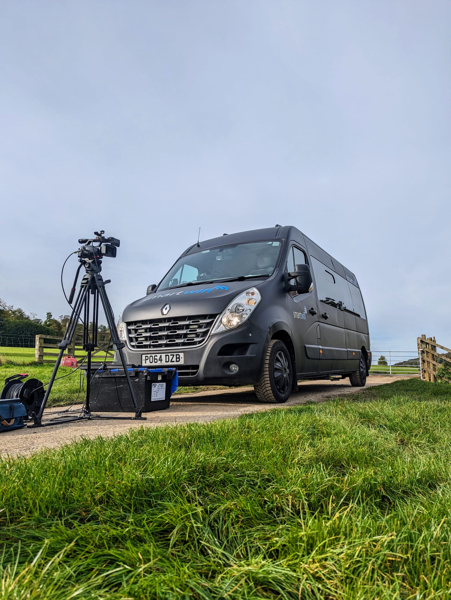 Connectivity van deployed in an open field