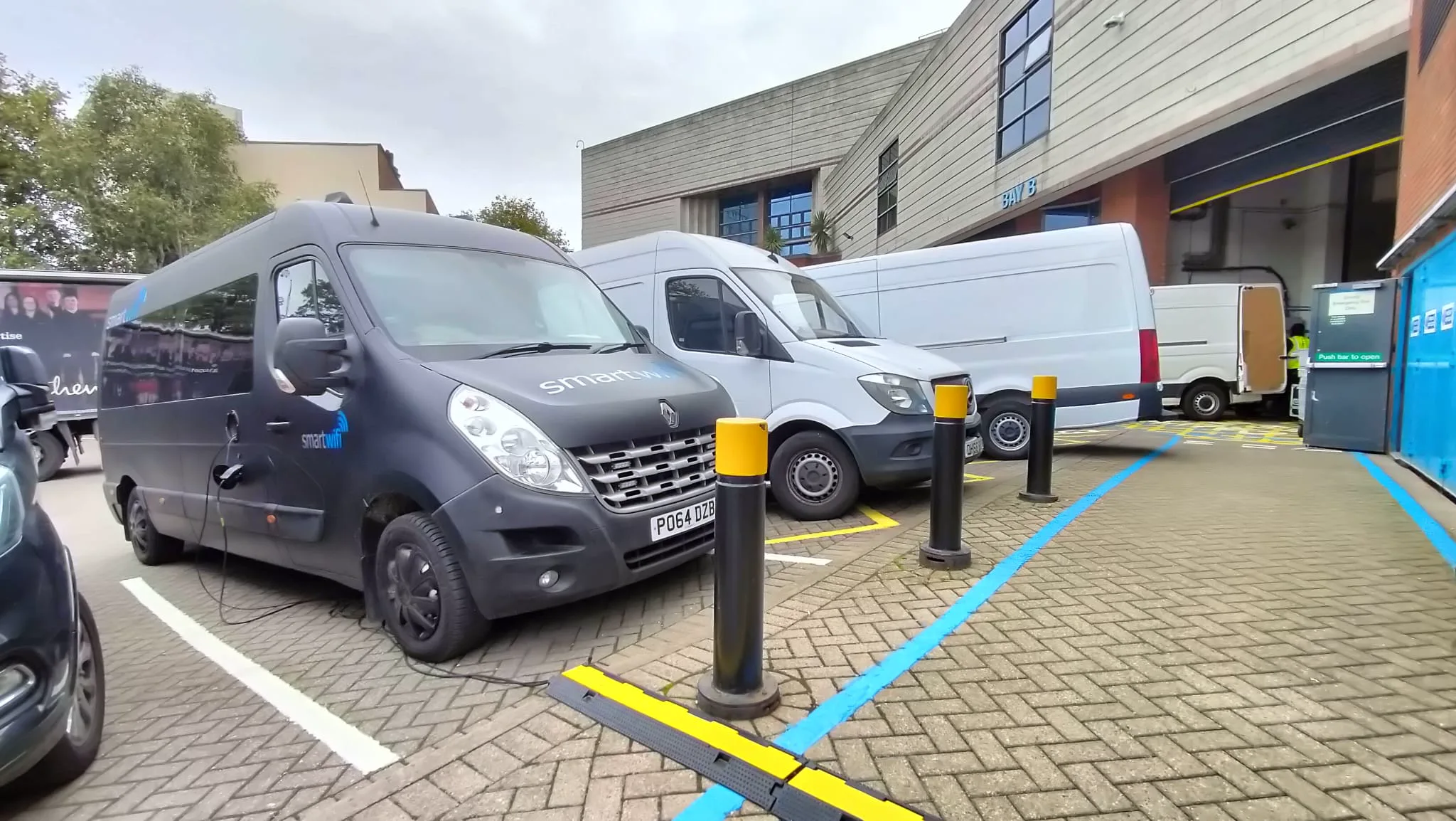 SmartWifi van at event venue loading bay — ready for deployment